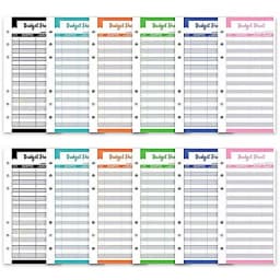 2024 Laser Budget Binder Zipper Envelopes Organizer Cash Envelopes for Budgeting Saving Money A6 Planner 6 Pockets Accessories