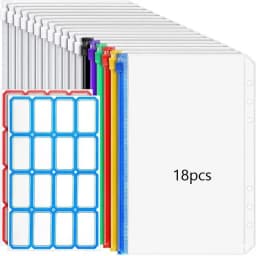 2024 Laser Budget Binder Zipper Envelopes Organizer Cash Envelopes for Budgeting Saving Money A6 Planner 6 Pockets Accessories