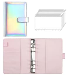2024 Laser Budget Binder Zipper Envelopes Organizer Cash Envelopes for Budgeting Saving Money A6 Planner 6 Pockets Accessories