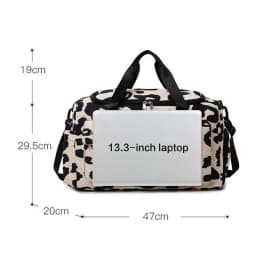Travel Bag Women's Handbag Leopard Zebra Camouflage Waterproof Large Pull Rod Boarding Fitness Dry Wet Separation Luggage Bag