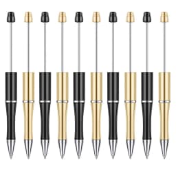 10Pcs Plastic Beadable Pens Bead Pens for DIY Making Kit for Pens Beaded Pens for Office School Kids Students Nurse