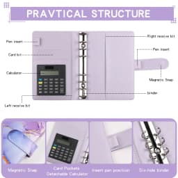 A6 Marble with Calculator Money Budget Planner Binder Zipper Envelopes Cash Envelopes For Budgeting Money Organizer Binder
