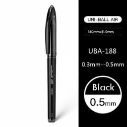 Uni Ball Air Micro Gel Rollerball Pen UBA-188 0.5/0.7MM Japanese Stationery Black Technology Straight Liquid Free Control Ink
