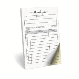 1 Receipt Book, Carbonless Paper - Sales Order, Small Business Invoice Book - (50 Each White/Yellow)