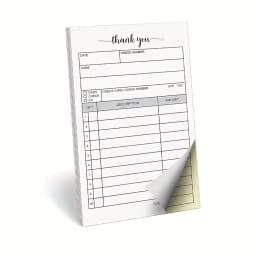 1 Receipt Book, Carbonless Paper - Sales Order, Small Business Invoice Book - (50 Each White/Yellow)