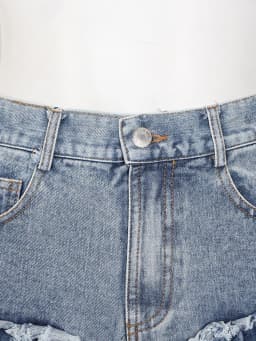 TWOTWINSTYLE Streetwear Short Pants For Women High Waist Solid Patchwork Raw Hem Denim Shorts Female Summer Clothing Fashion New