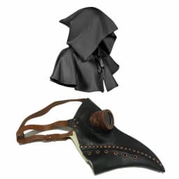 Halloween Costume Human Bird Beak Mask Plague Doctor Mask and Cape Set Role Play Costume Steampunk Photo Prop Gift