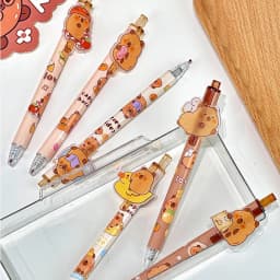 6Pcs/Lot Cartoon Capybara Gel 0.5mm Gel Pen Ink Signature Pen Ballpoint Pen School Office Stationery Kids Gift