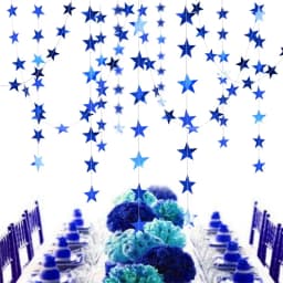 4M Paper Glitter Gold Blue Moon Star String Garland Hanging Banner Wall Party Decorations for Eid Mubarak Wedding DIY Decoration
