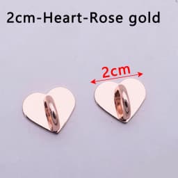 5PCS Kawaii Adhesive Metal Heart Phone Charm Holder Mobile Phone Case Finger Ring Stand Hook Buckle Charm Clasp Accessory String