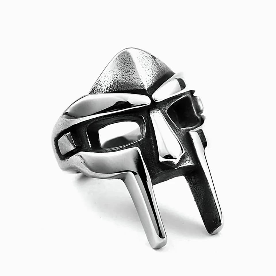 Gothic Vintage Classic Mf Doom Mask Rings Punk Egyptian Pharaoh Stainless Steel Ring For Men Boys Fashion Jewelry Gift Wholwsale