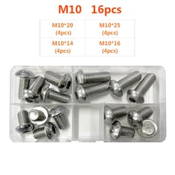 304 Stainless Steel Hexagon Hex Socket Head Button Allen Screw Set M2 M2.5 M3 M4 M5 M6 M8 M10 Allen Hex Socket Button Head Screw