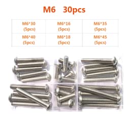 304 Stainless Steel Hexagon Hex Socket Head Button Allen Screw Set M2 M2.5 M3 M4 M5 M6 M8 M10 Allen Hex Socket Button Head Screw
