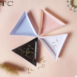 5/10Pcs Plastic Triangle Nail Tray Nail Art Rhinestone Glitter Box Plate Tray Holder Storage Container Manicure Tools