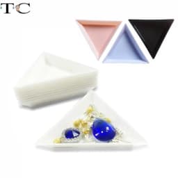 5/10Pcs Plastic Triangle Nail Tray Nail Art Rhinestone Glitter Box Plate Tray Holder Storage Container Manicure Tools
