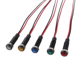 1/5pcs 6mm 8mm 10mm 12mm LED Indicator Light Plastic Black Signal Dot Lamp Red Yellow Blue Green White 3V6V12V24V110-220V