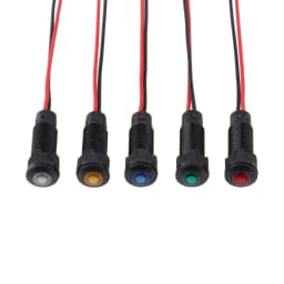 1/5pcs 6mm 8mm 10mm 12mm LED Indicator Light Plastic Black Signal Dot Lamp Red Yellow Blue Green White 3V6V12V24V110-220V