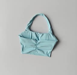 Summer New Sexy Hanging Neck with Chest Pads, Beautiful Back Sports Bra, Women's Light Luxury Fashion, Unique Pleated Sports Bra