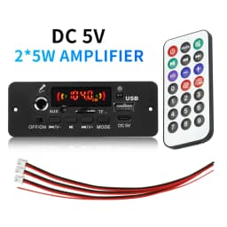 DC 5V 10W Bluetooth 5.0 Stereo DIY Car MP3 Player Decoder Board 2*5W Amplifier Wireless FM Radio Module TF USB Handsfree Call