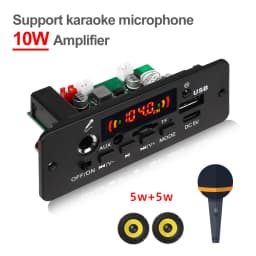 DC 5V 10W Bluetooth 5.0 Stereo DIY Car MP3 Player Decoder Board 2*5W Amplifier Wireless FM Radio Module TF USB Handsfree Call