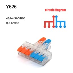 High Power 6mm² Fast Wire Electrical Connectors Universal Compact Splitter Push-in Cable Wire Connector Fast Terminal Block