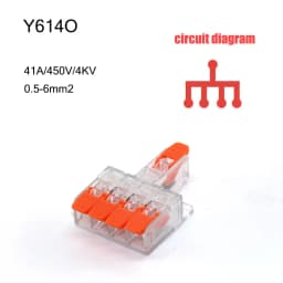 High Power 6mm² Fast Wire Electrical Connectors Universal Compact Splitter Push-in Cable Wire Connector Fast Terminal Block