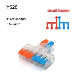 High Power 6mm² Fast Wire Electrical Connectors Universal Compact Splitter Push-in Cable Wire Connector Fast Terminal Block