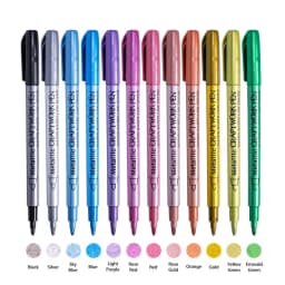 GN 12 Colors Metallic Waterproof Permanent Marker Pens for DIY Epoxy Resin Mold Drawing Supplies Craft Graffiti Marker Pen