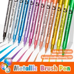 GN 12 Colors Metallic Waterproof Permanent Marker Pens for DIY Epoxy Resin Mold Drawing Supplies Craft Graffiti Marker Pen