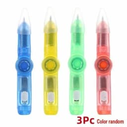 4-1Pcs LED Light Spinning Pen Fingertip Ballpoint Pens Toy Glow-in-the-dark Cool Fidget Spinner Pen for Kid Decompression Toys