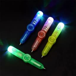 4-1Pcs LED Light Spinning Pen Fingertip Ballpoint Pens Toy Glow-in-the-dark Cool Fidget Spinner Pen for Kid Decompression Toys