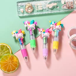 10Pcs/Lot Kawaii Unicorn Mini 4 Colors Ballpoint Pens Cartoon Cute Pony Ball Pen Kids School Stationery Office Supplies Gifts