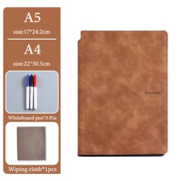 A4/A5 Erasable Whiteboard Notebook Set, With Wiping Cloth And Whiteboard Marker, Office Meeting Notes Student Writing Board