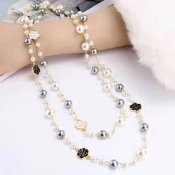 Classic Exquisite Pearl Long Sweater Necklace Fashion Lady Party Wedding Crystal Jewelry