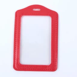 Id Pu Leather Card Holders Badge Case Clear With Color Border And Lanyard Holes Men Women Business Card Holder