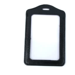 Id Pu Leather Card Holders Badge Case Clear With Color Border And Lanyard Holes Men Women Business Card Holder