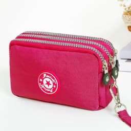 Three-layer Zipper Short Mobile Phone Bag Fashion Hand Makeup WOMEN'S Bag Portable Change Waterproof Multi-layer Pocket Bag