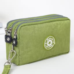 Three-layer Zipper Short Mobile Phone Bag Fashion Hand Makeup WOMEN'S Bag Portable Change Waterproof Multi-layer Pocket Bag