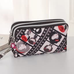 Three-layer Zipper Short Mobile Phone Bag Fashion Hand Makeup WOMEN'S Bag Portable Change Waterproof Multi-layer Pocket Bag