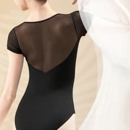 Black Ballet Leotard for Women Short Sleeve Dance Bodysuit Soft Mesh Splicing Gymnastic Outfits Breathable Ballerina Wear