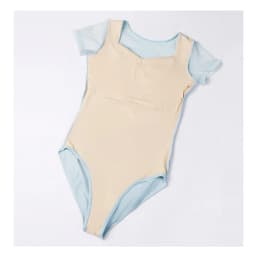 Black Ballet Leotard for Women Short Sleeve Dance Bodysuit Soft Mesh Splicing Gymnastic Outfits Breathable Ballerina Wear