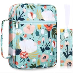 Bible Cover, Bible Cover Women's Bible Bag with Bookmarks Portable Bible Carrying Case for Girls as a Catholic Christian Gift, L