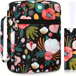 Bible Cover, Bible Cover Women's Bible Bag with Bookmarks Portable Bible Carrying Case for Girls as a Catholic Christian Gift, L