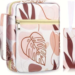 Bible Cover, Bible Cover Women's Bible Bag with Bookmarks Portable Bible Carrying Case for Girls as a Catholic Christian Gift, L