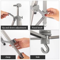 Aluminum Alloy Easel,Portable Shrinkable Folding Drawing Board Stand,Height Adjustable Tripod,Art Supplies 6 Colors 155cm Height