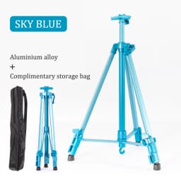 Aluminum Alloy Easel,Portable Shrinkable Folding Drawing Board Stand,Height Adjustable Tripod,Art Supplies 6 Colors 155cm Height