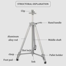 Aluminum Alloy Easel,Portable Shrinkable Folding Drawing Board Stand,Height Adjustable Tripod,Art Supplies 6 Colors 155cm Height