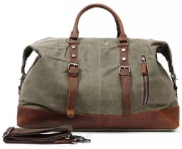 WaterProof Waxed Canvas Leather Men Travel Bag Hand Luggage Bag Carry On Large Tote Vintage Men Duffle Weekend Bag Big Overnight