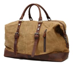 WaterProof Waxed Canvas Leather Men Travel Bag Hand Luggage Bag Carry On Large Tote Vintage Men Duffle Weekend Bag Big Overnight
