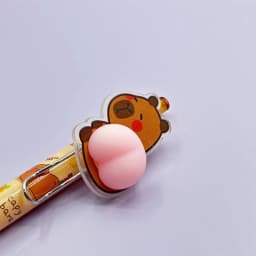 6Pcs/Set Kawaii Capybara Cartoon Butt Mechanical Gel Pens 0.5mm Cute Ballpoint Pen Korean Stationery Press Pens Kids Toys Gift